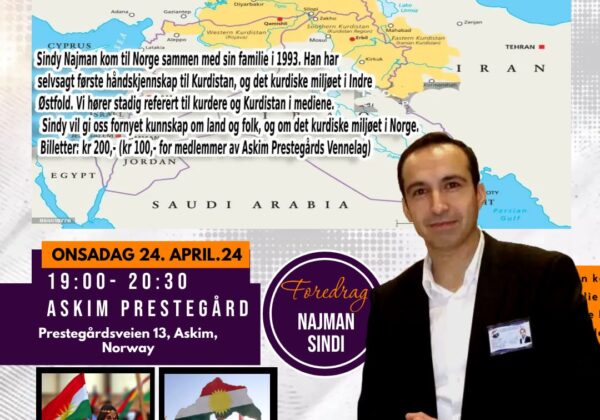 Prestegårdskveld 24. april: Foredrag om Kurdistan